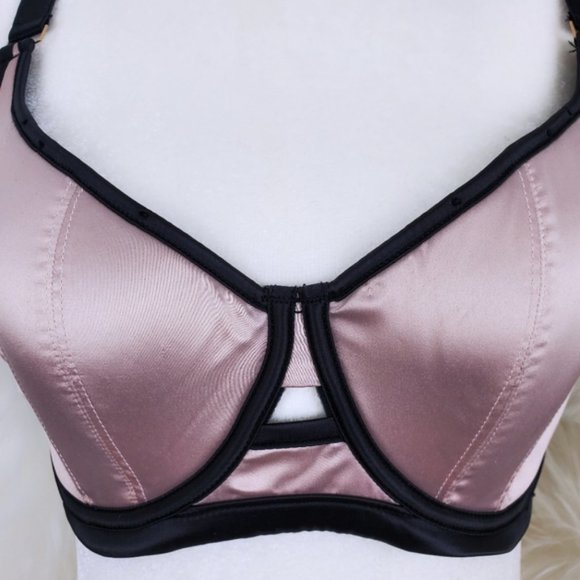 NWT BLUEBELLA Calypso Bra Rose Pink with Black Trim/ US 32H UK 32FF - Picture 2 of 9